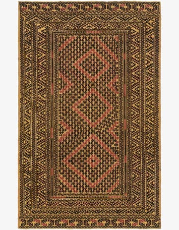 3' 9 x 6' 3 Hand Knotted Sumak Wool Rug