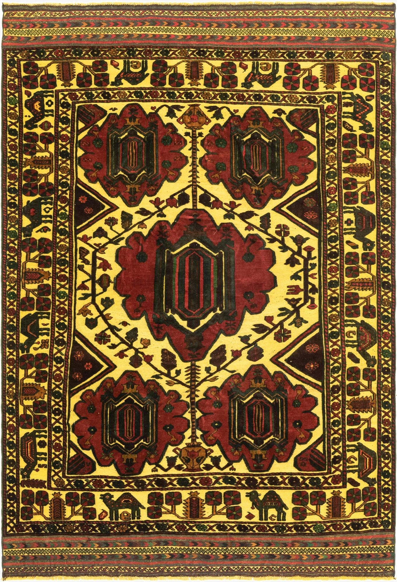 6' 10 x 9' 2  Hand Knotted Sumak Wool Rug