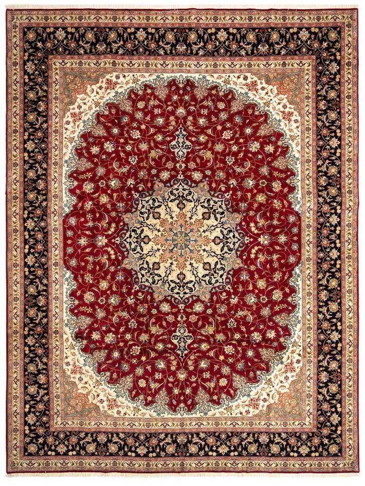 Detail image of 9' 9 x 13' Tabriz Wool Rug