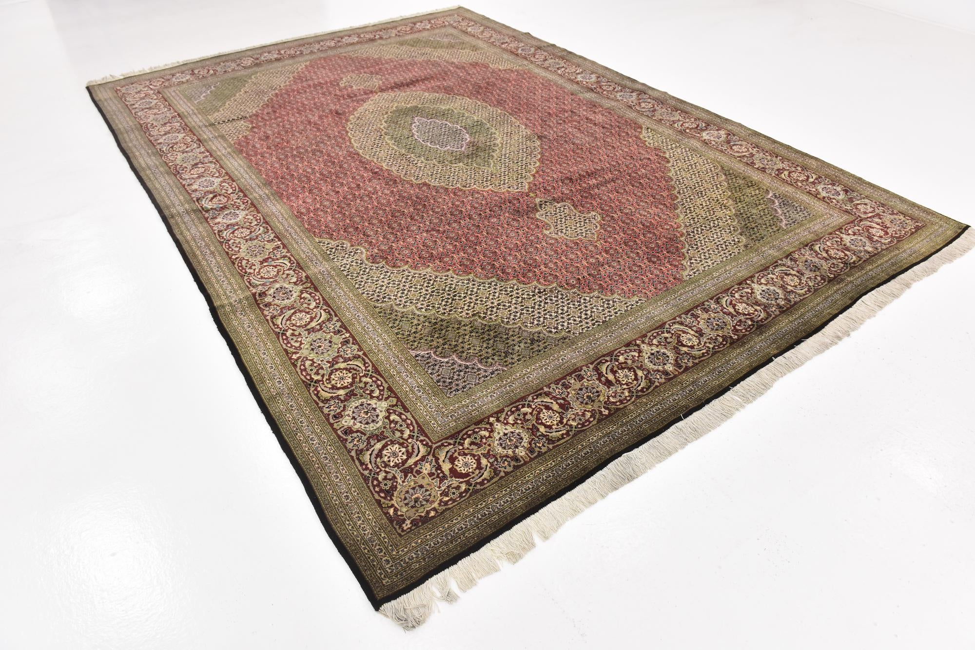 8' x 11' 7 Hand Knotted Tabriz Persian Rug