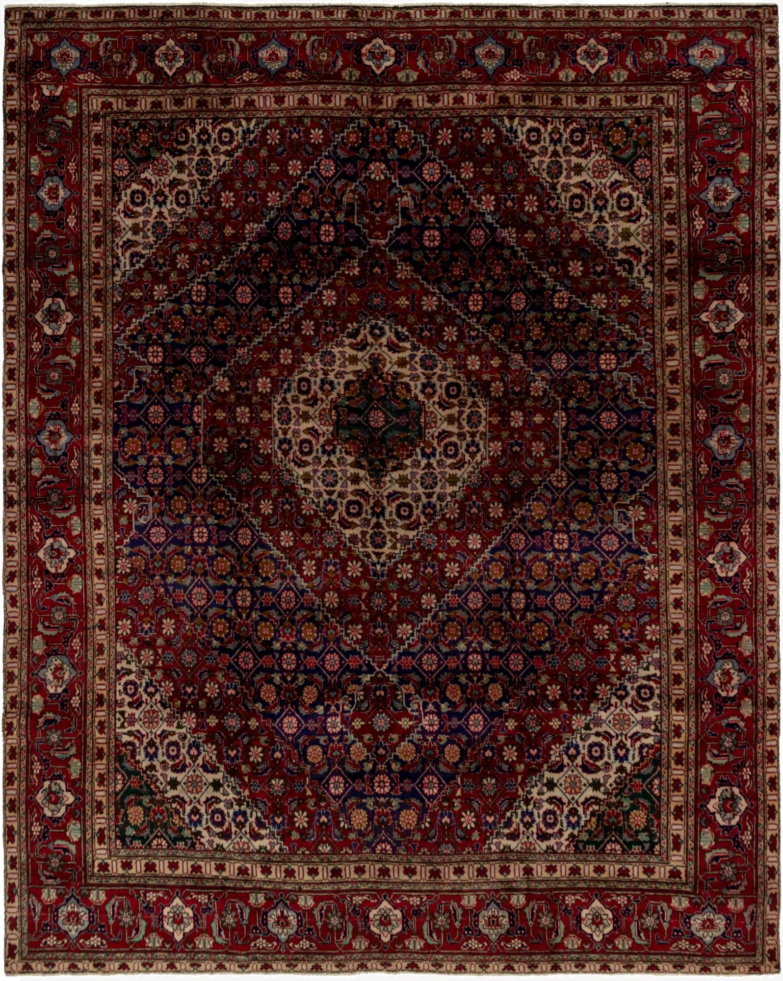 9' 10 x 12' 3  Hand Knotted Tabriz Persian Wool Rug