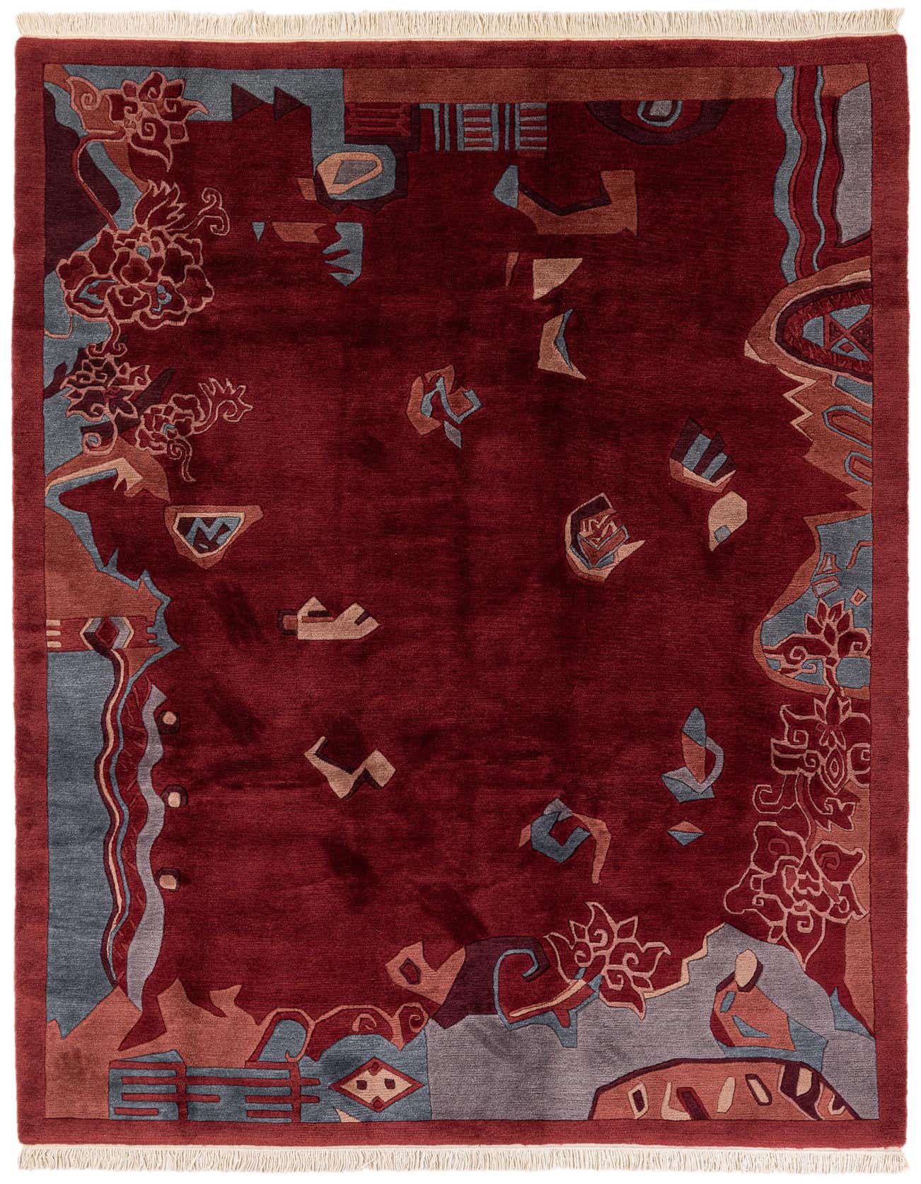 6' 7 x 9' 11 Hand Knotted Tibet Wool Rug