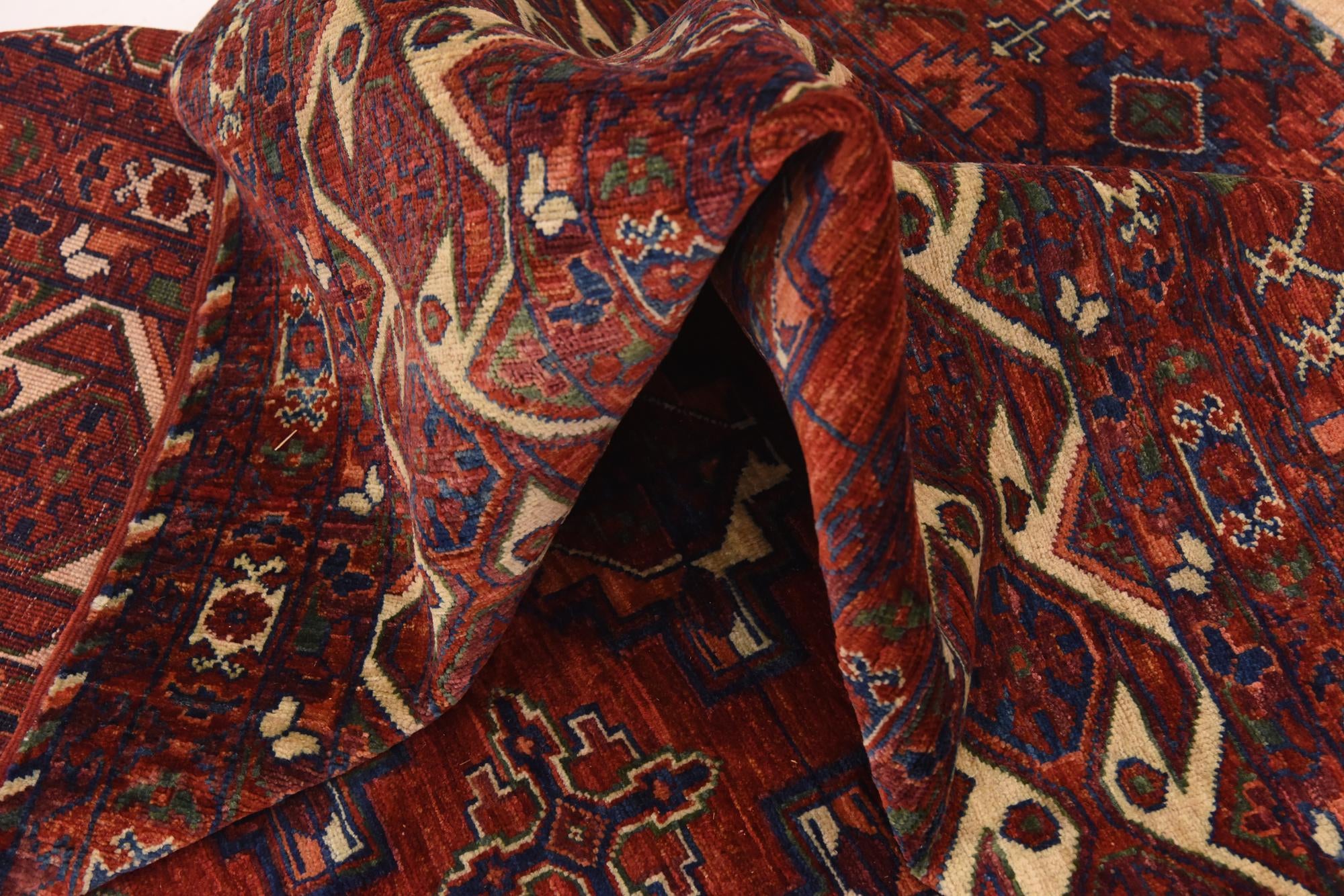 9' 10 x 13' 2 Hand Knotted Torkaman Wool Rug