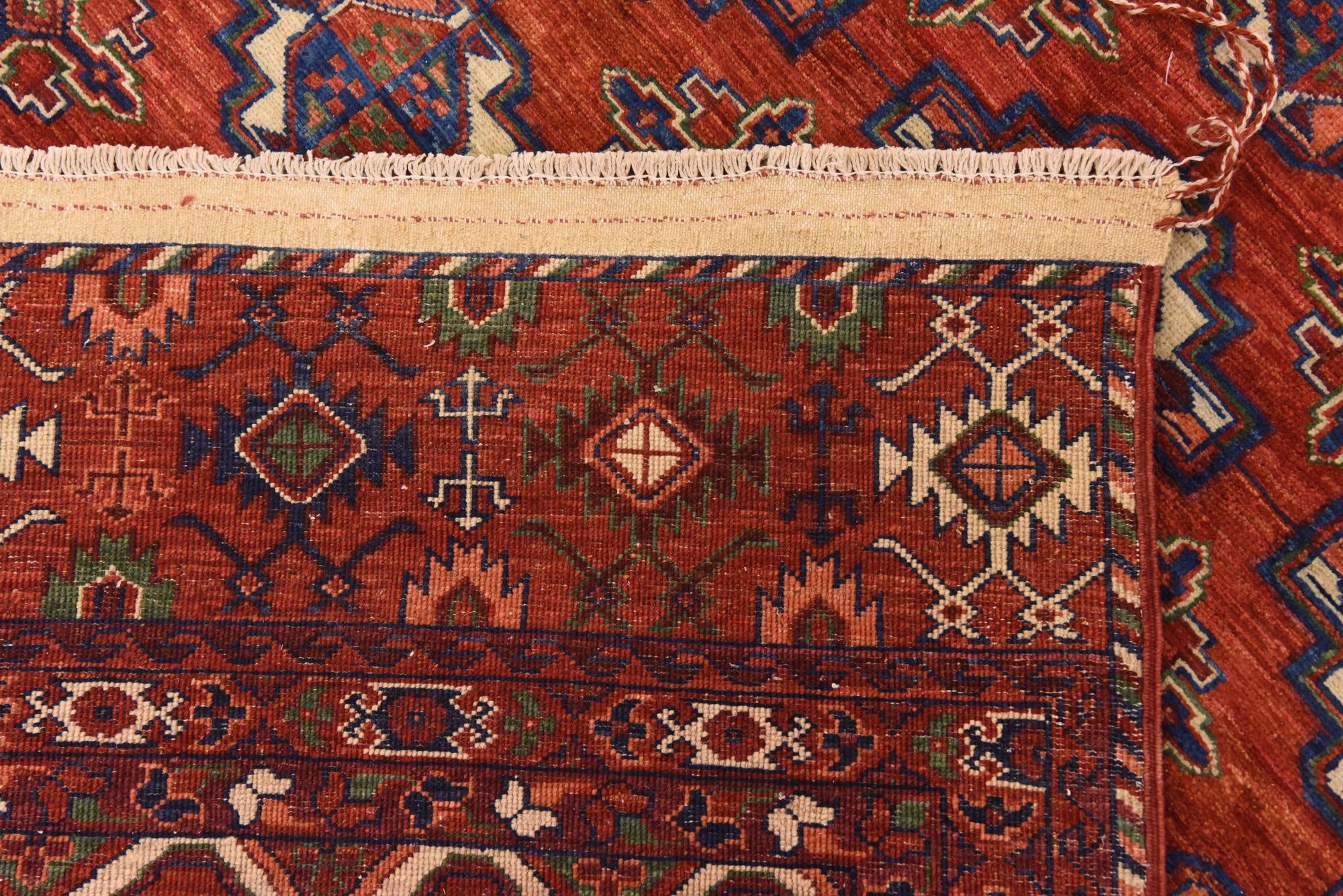 9' 10 x 13' 2 Hand Knotted Torkaman Wool Rug