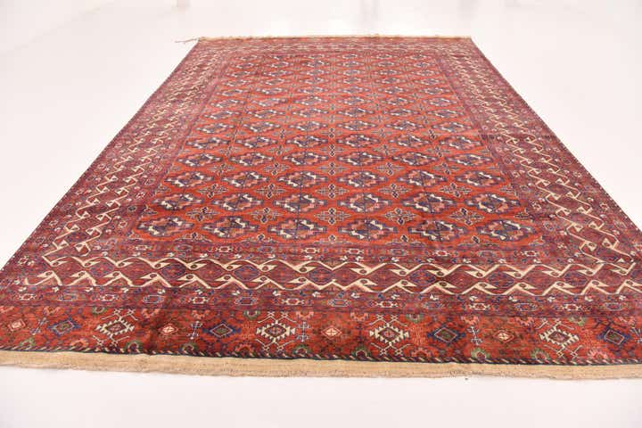 9' 10 x 13' 2 Hand Knotted Torkaman Wool Rug