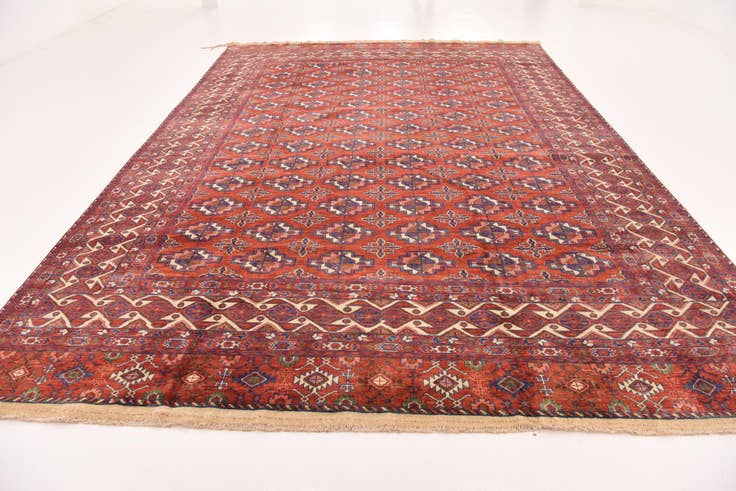 Detail image of 9' 10 x 13' 2 Hand Knotted Torkaman Wool Rug