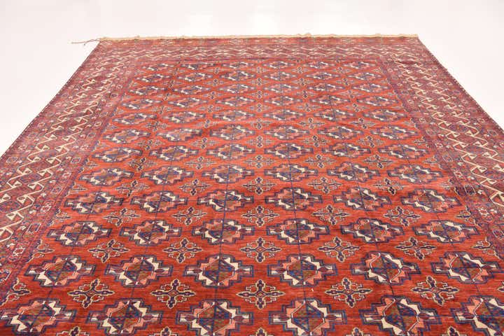 9' 10 x 13' 2 Hand Knotted Torkaman Wool Rug
