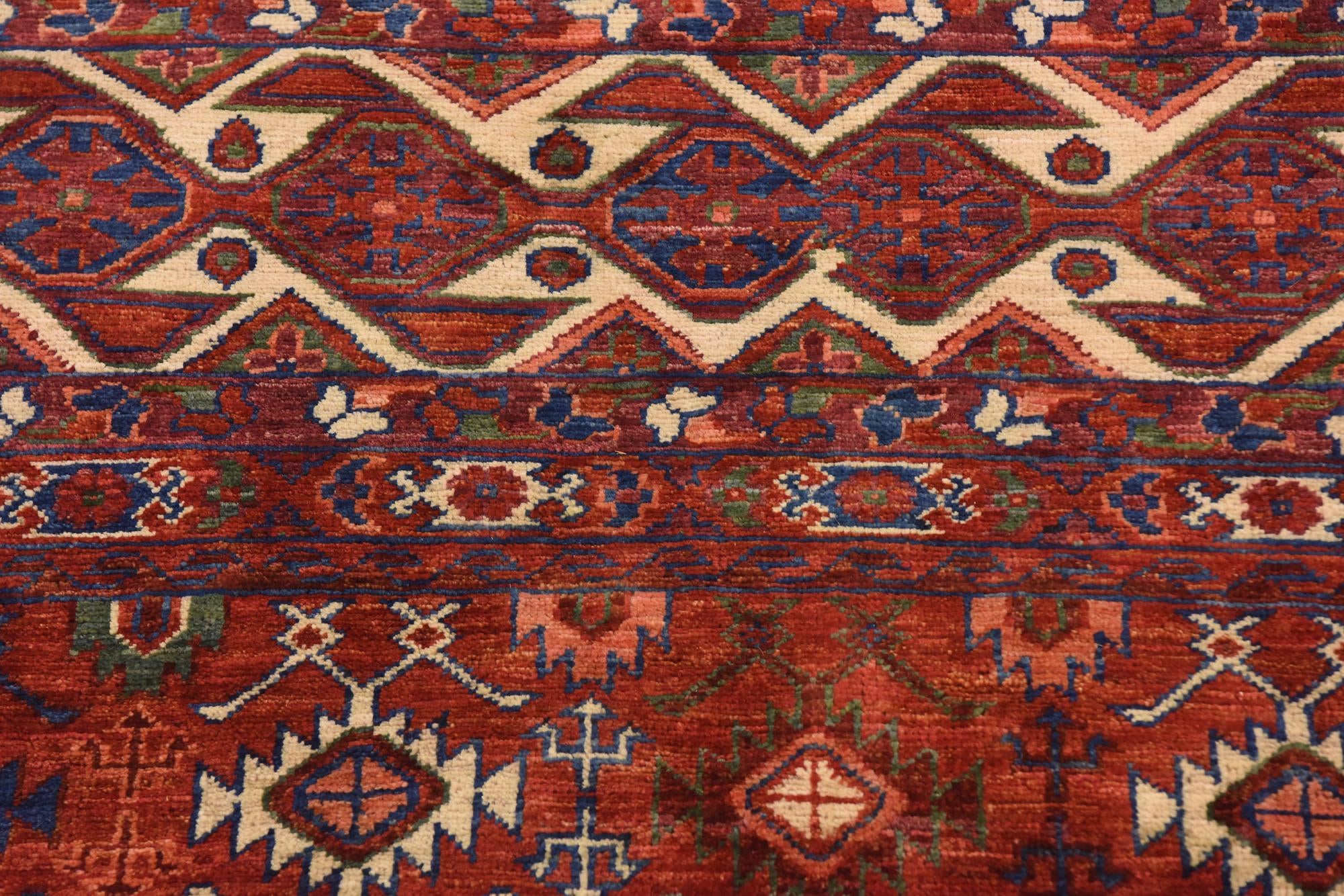 9' 10 x 13' 2 Hand Knotted Torkaman Wool Rug