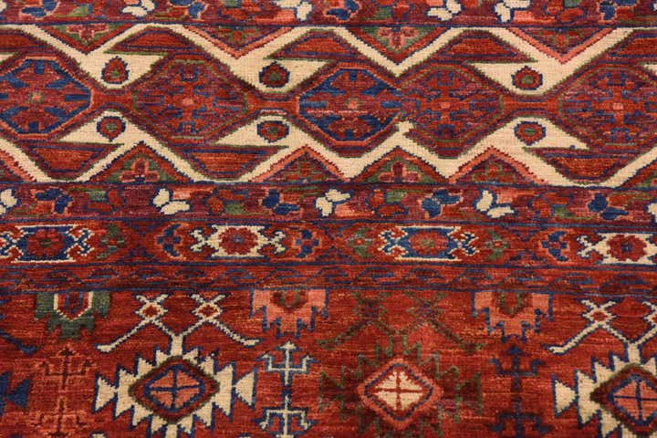 9' 10 x 13' 2 Hand Knotted Torkaman Wool Rug