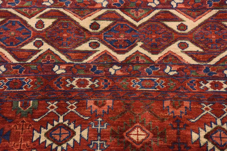 Detail image of 9' 10 x 13' 2 Hand Knotted Torkaman Wool Rug