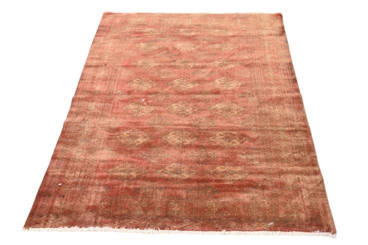 Detail image of 3' 5 x 4' 9 Hand Knotted Torkaman Persian Wool Rug