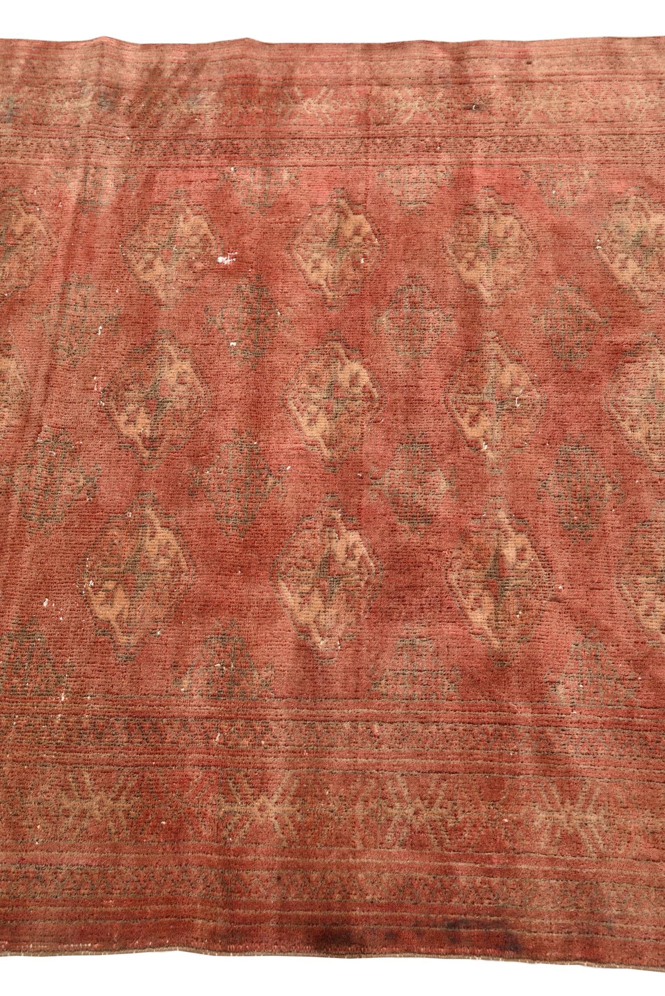 3' 5 x 4' 9 Hand Knotted Torkaman Persian Wool Rug