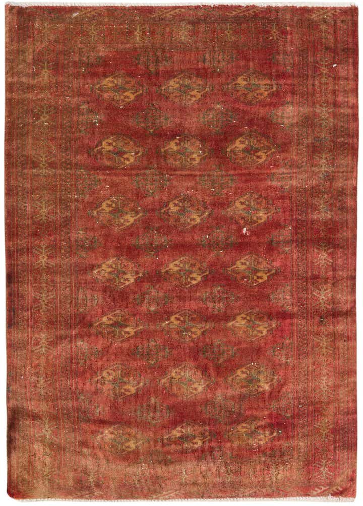 3' 5 x 4' 9 Hand Knotted Torkaman Persian Wool Rug
