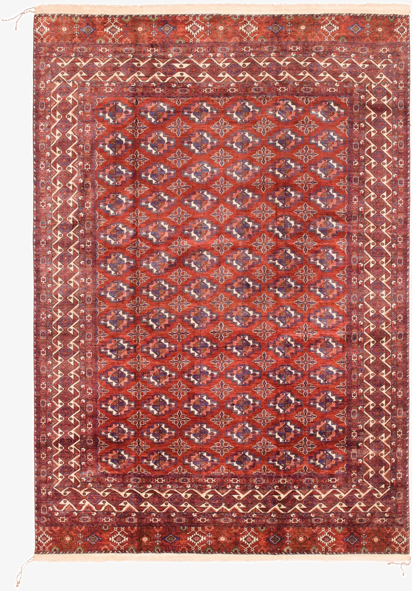 9' 10 x 13' 2  Hand Knotted Torkaman Wool Rug