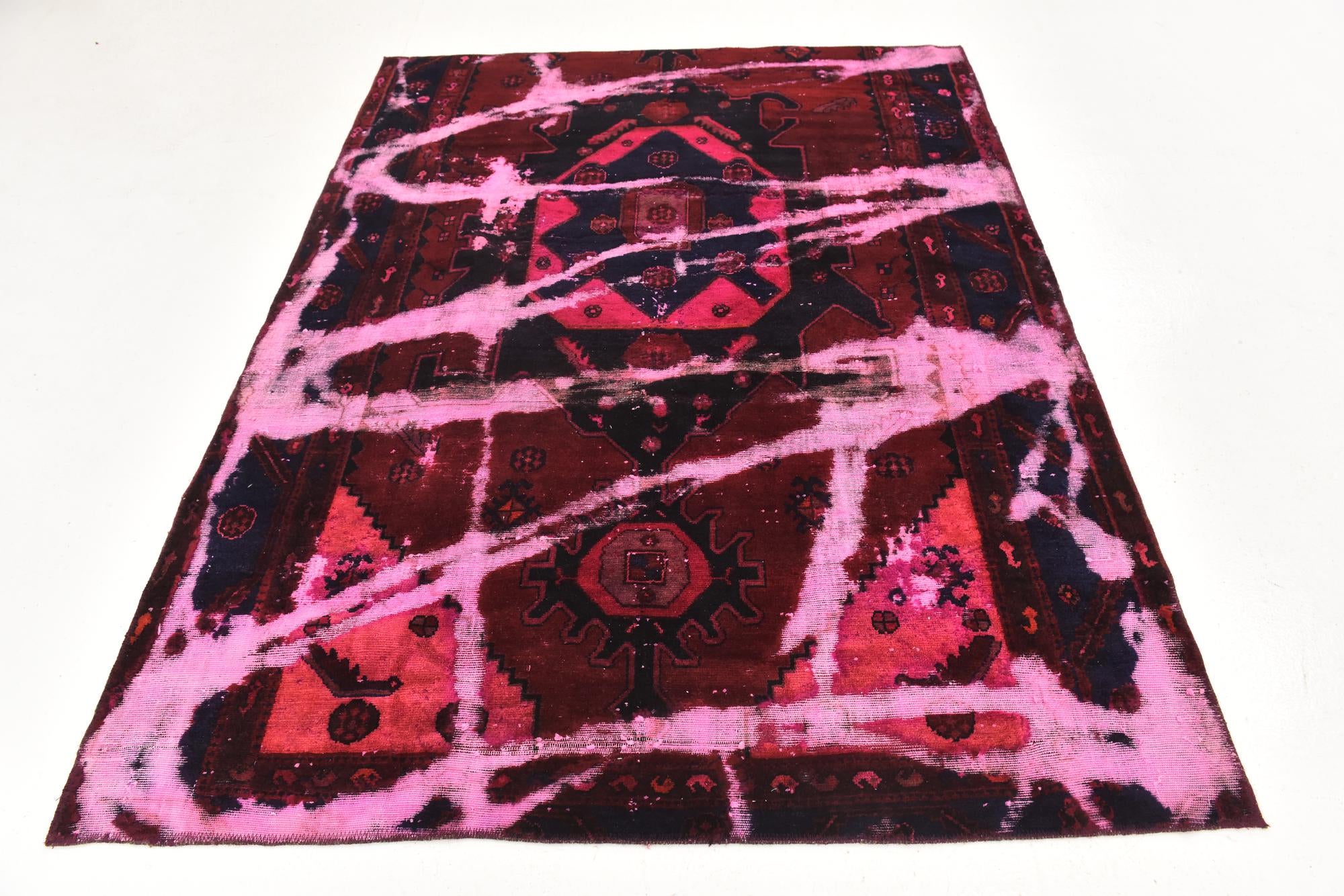 5' 3 x 6' 9 Hand Knotted Ultra Vintage Persian Wool Rug