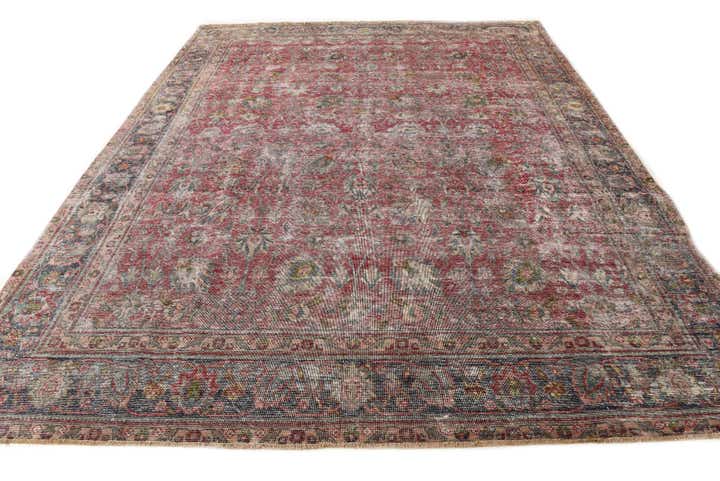 9' 8 x 12' 5 Hand Knotted Ultra Vintage Persian Wool Rug