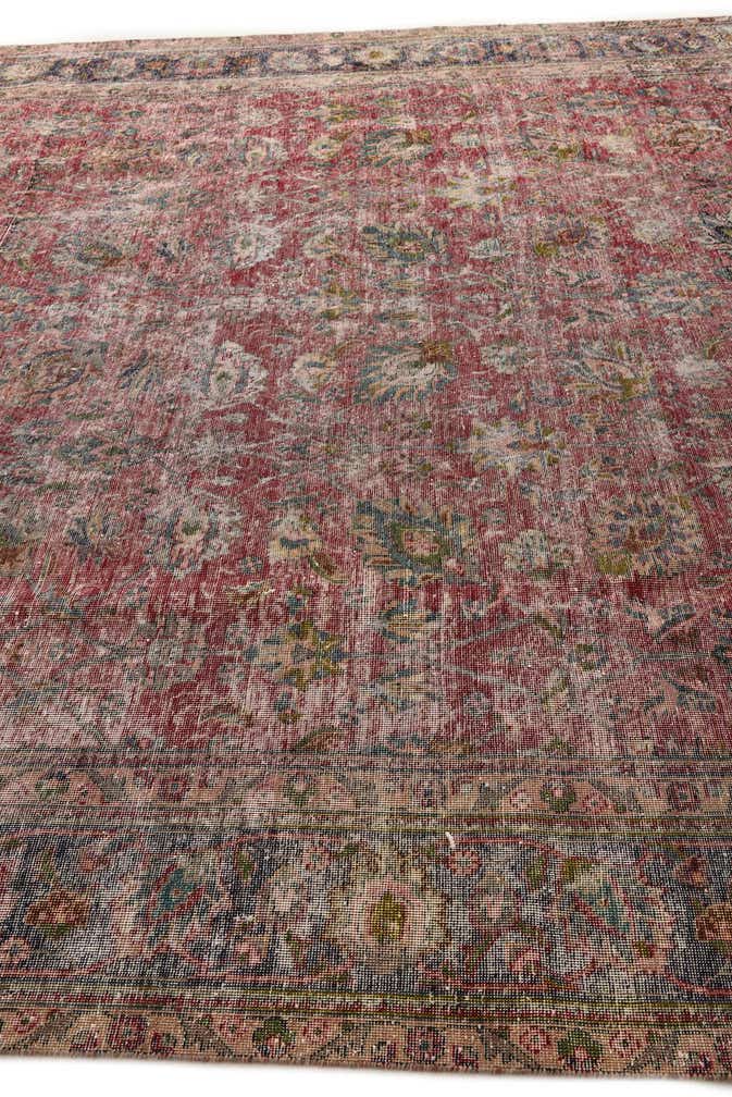 9' 8 x 12' 5 Hand Knotted Ultra Vintage Persian Wool Rug