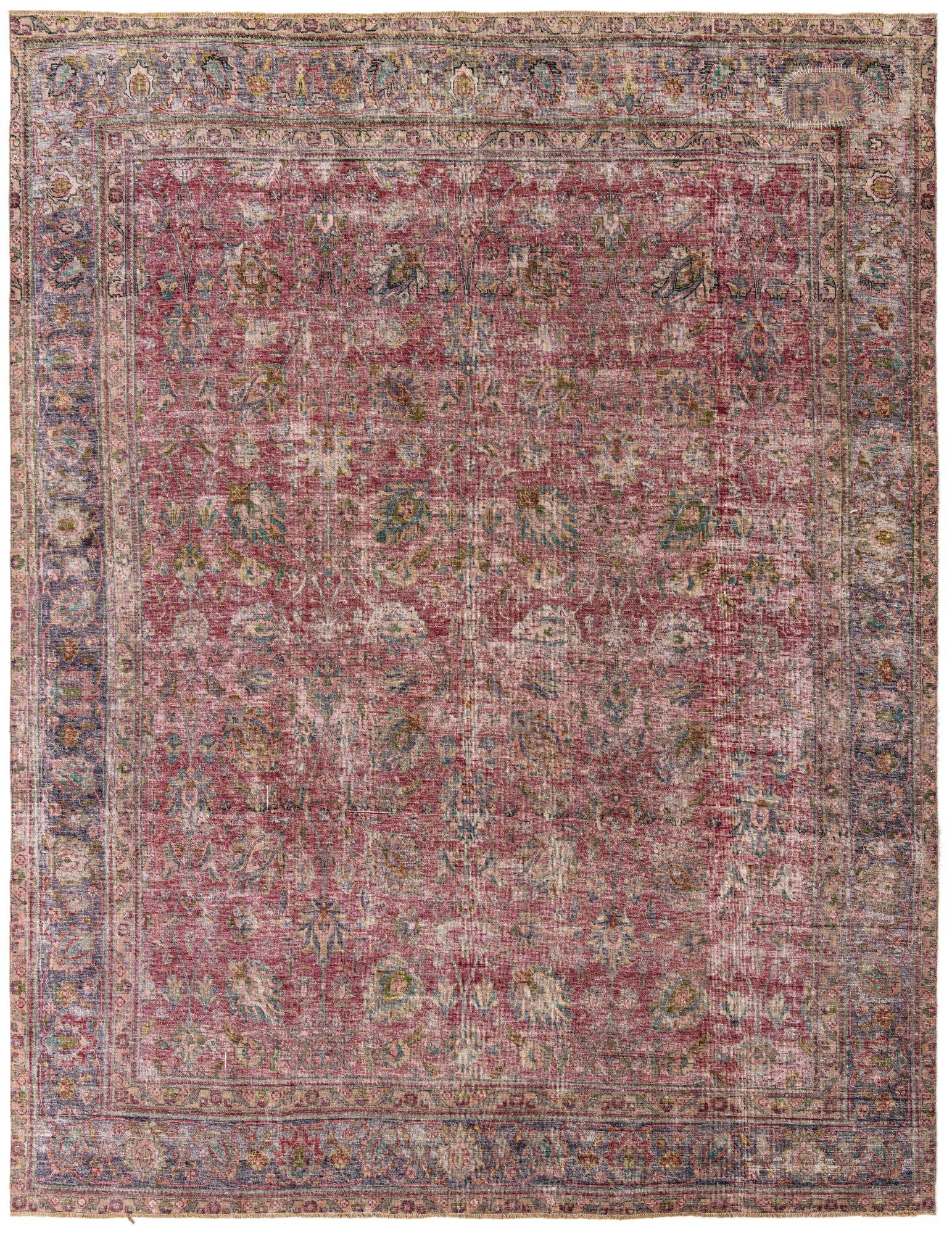 9' 8 x 12' 5 Hand Knotted Ultra Vintage Persian Wool Rug