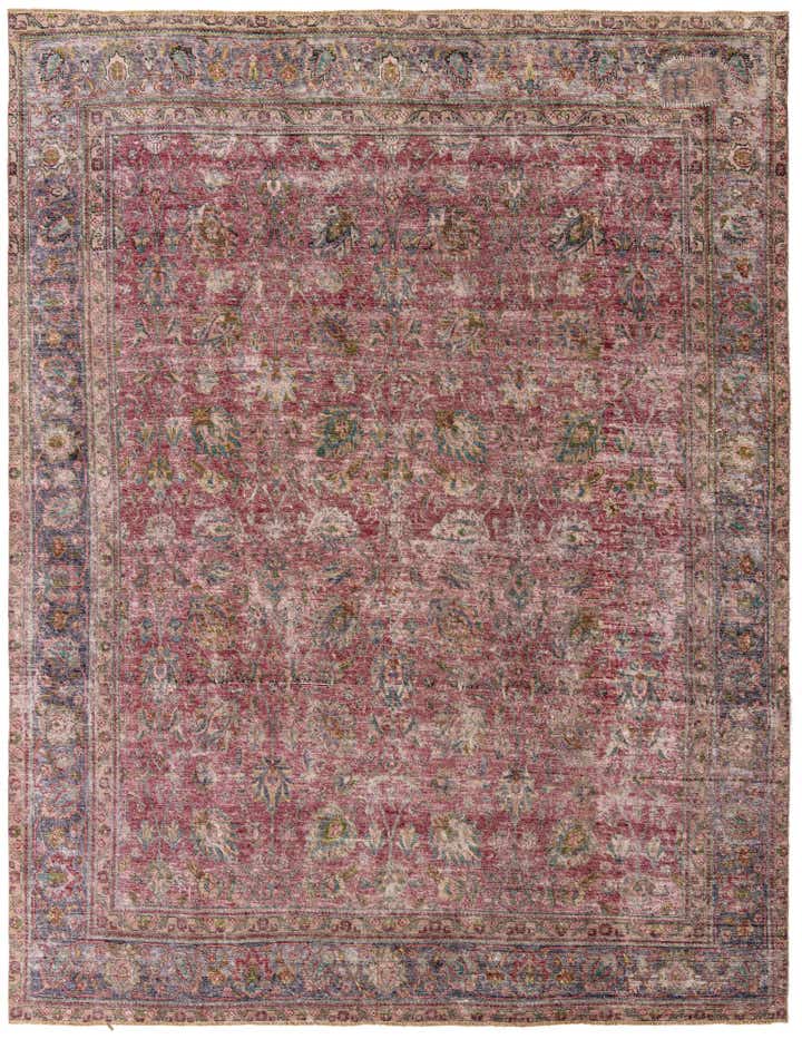 9' 8 x 12' 5 Hand Knotted Ultra Vintage Persian Wool Rug