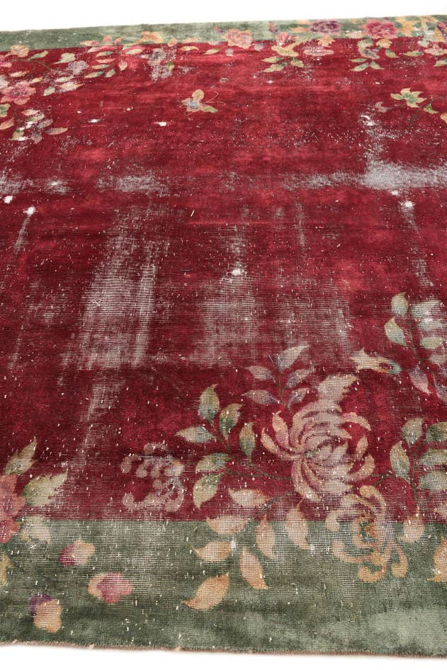 Detail image of 8' 5 x 10' 10 Hand Knotted Ultra Vintage Persian Wool Rug