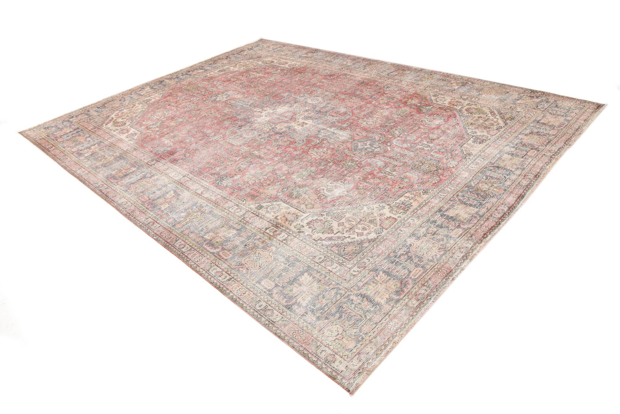 9' 8 x 12' 8 Hand Knotted Ultra Vintage Persian Wool Rug