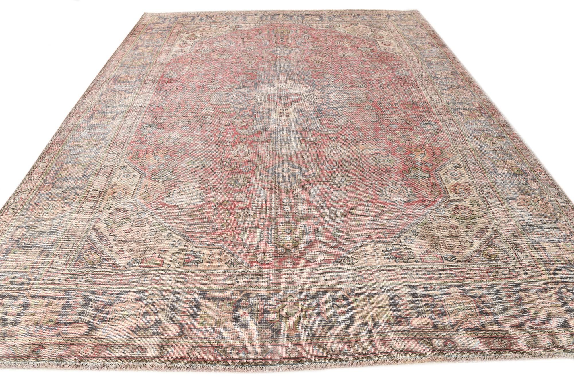 9' 8 x 12' 8 Hand Knotted Ultra Vintage Persian Wool Rug