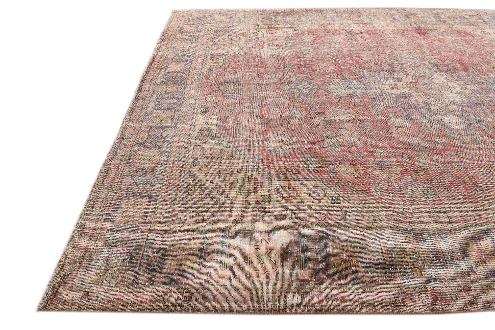 9' 8 x 12' 8 Hand Knotted Ultra Vintage Persian Wool Rug