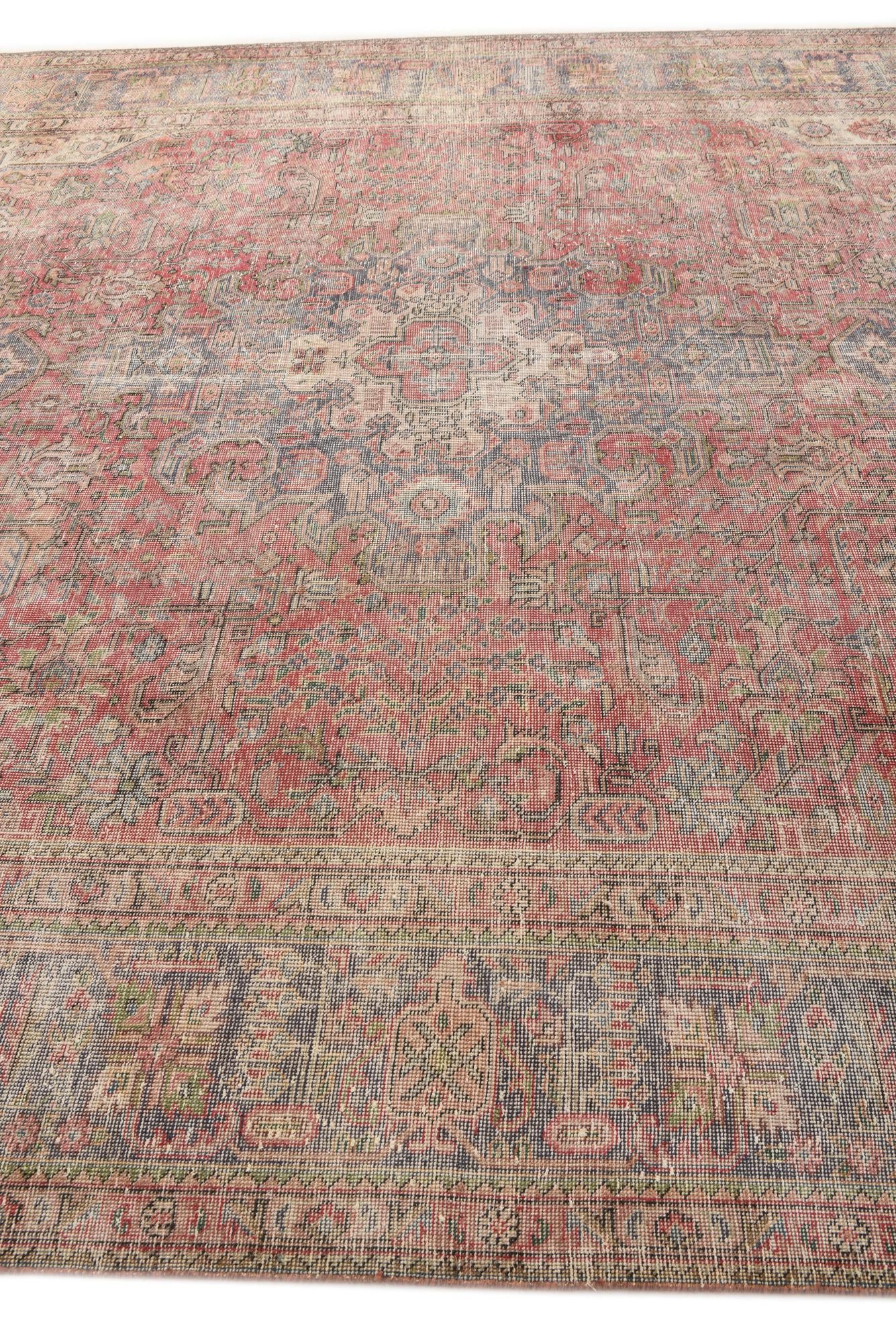 9' 8 x 12' 8 Hand Knotted Ultra Vintage Persian Wool Rug