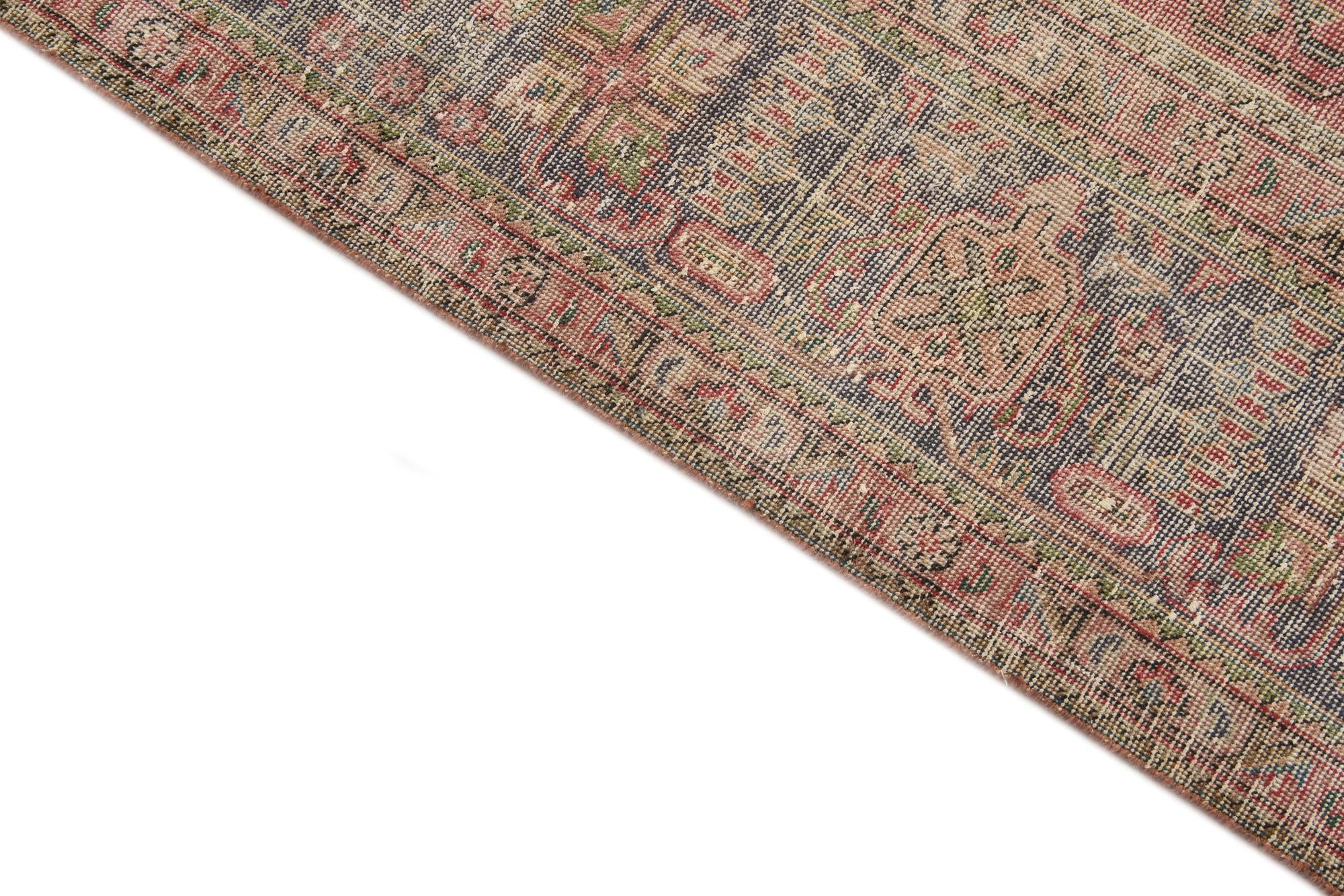 9' 8 x 12' 8 Hand Knotted Ultra Vintage Persian Wool Rug