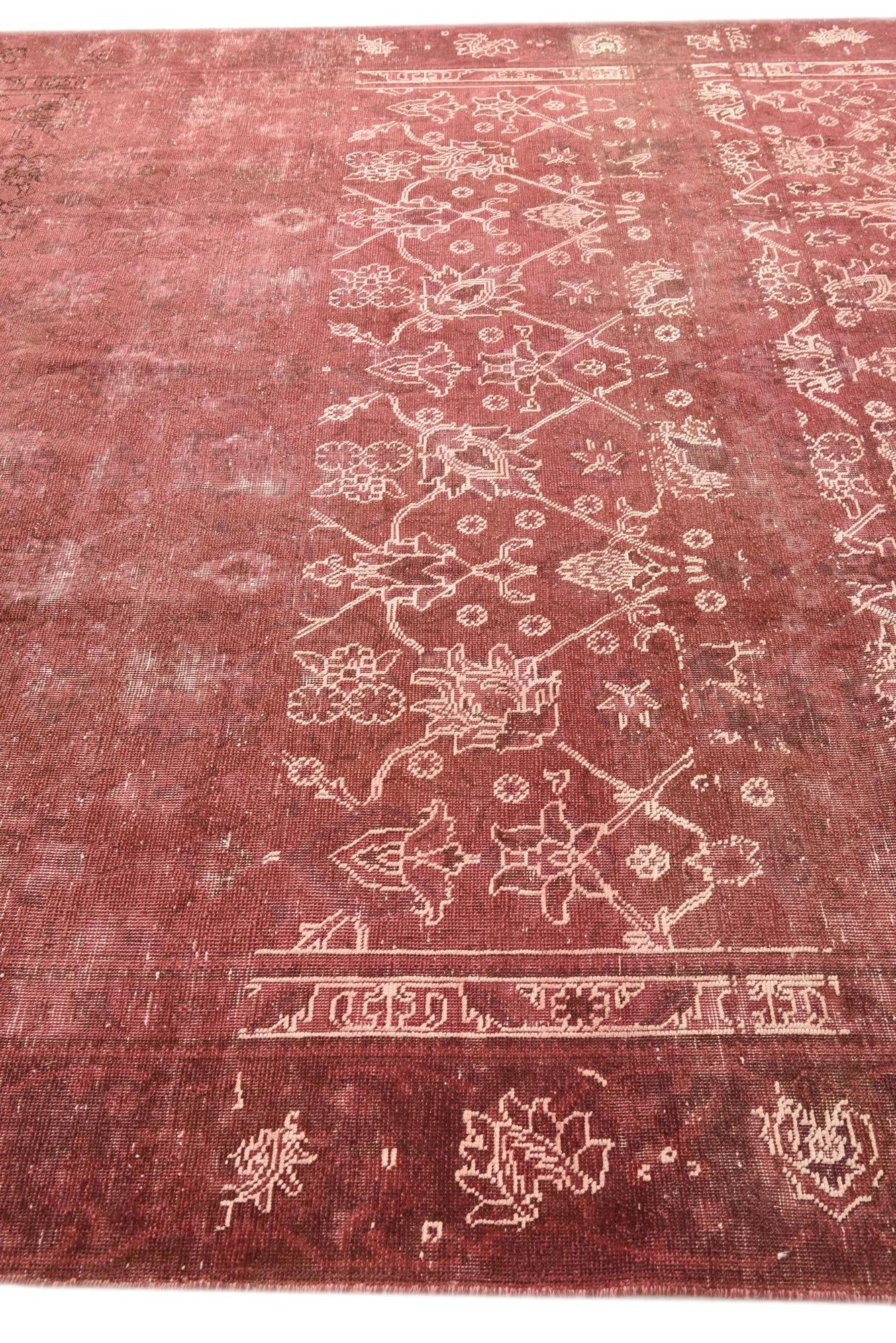 9' 1 x 12' Hand Knotted Ultra Vintage Persian Wool Rug