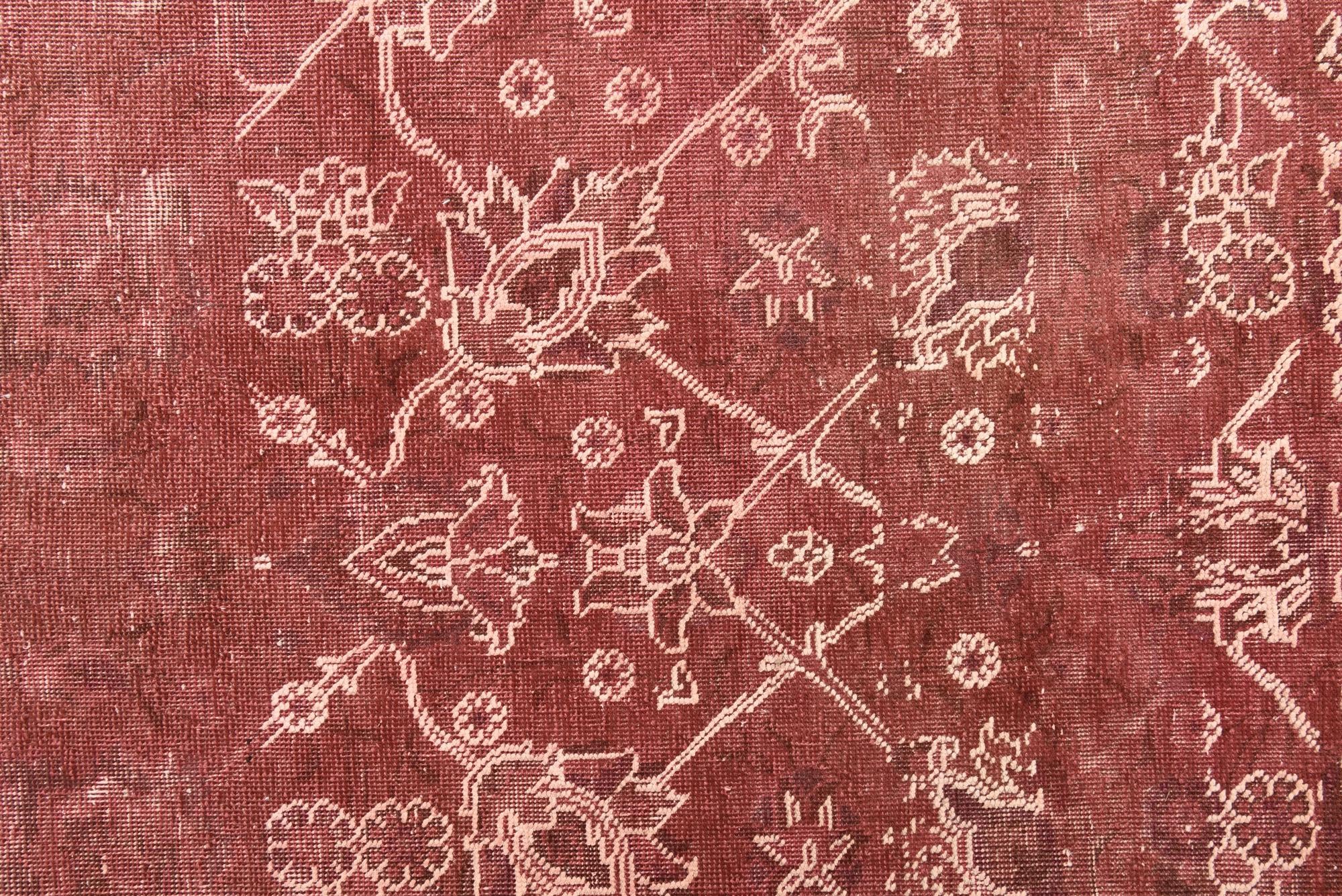 9' 1 x 12' Hand Knotted Ultra Vintage Persian Wool Rug