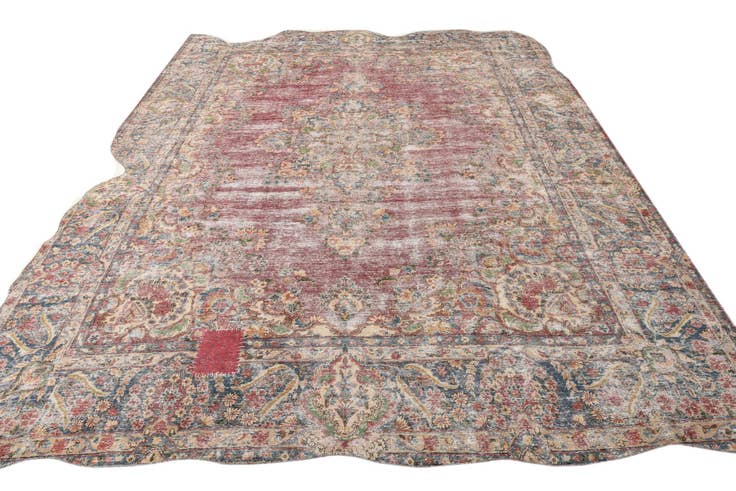 Detail image of 9' 8 x 13' Hand Knotted Ultra Vintage Persian Wool Rug