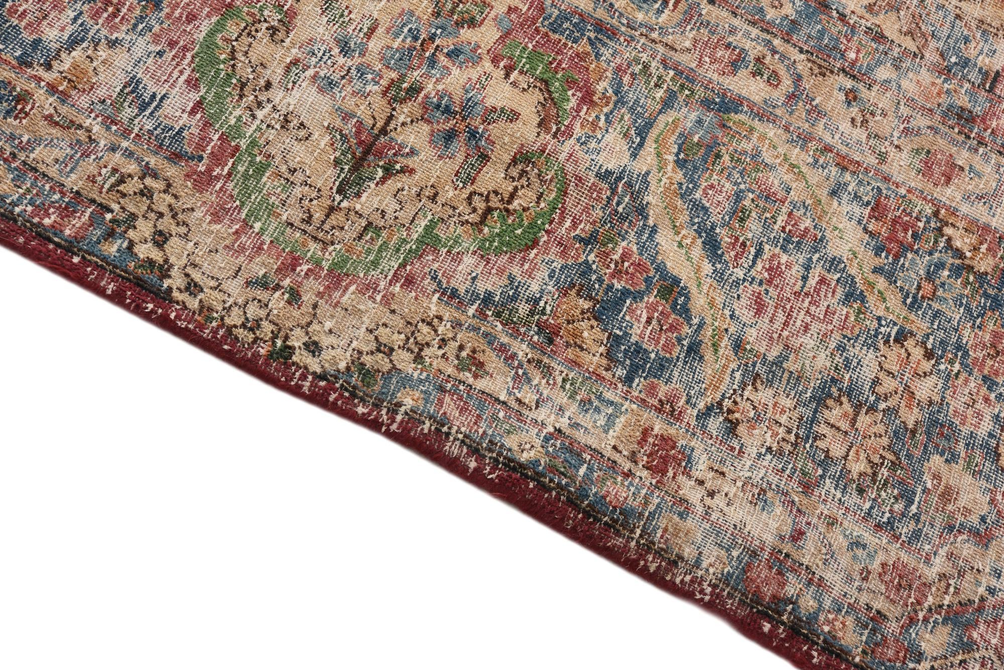 9' 8 x 13' Hand Knotted Ultra Vintage Persian Wool Rug