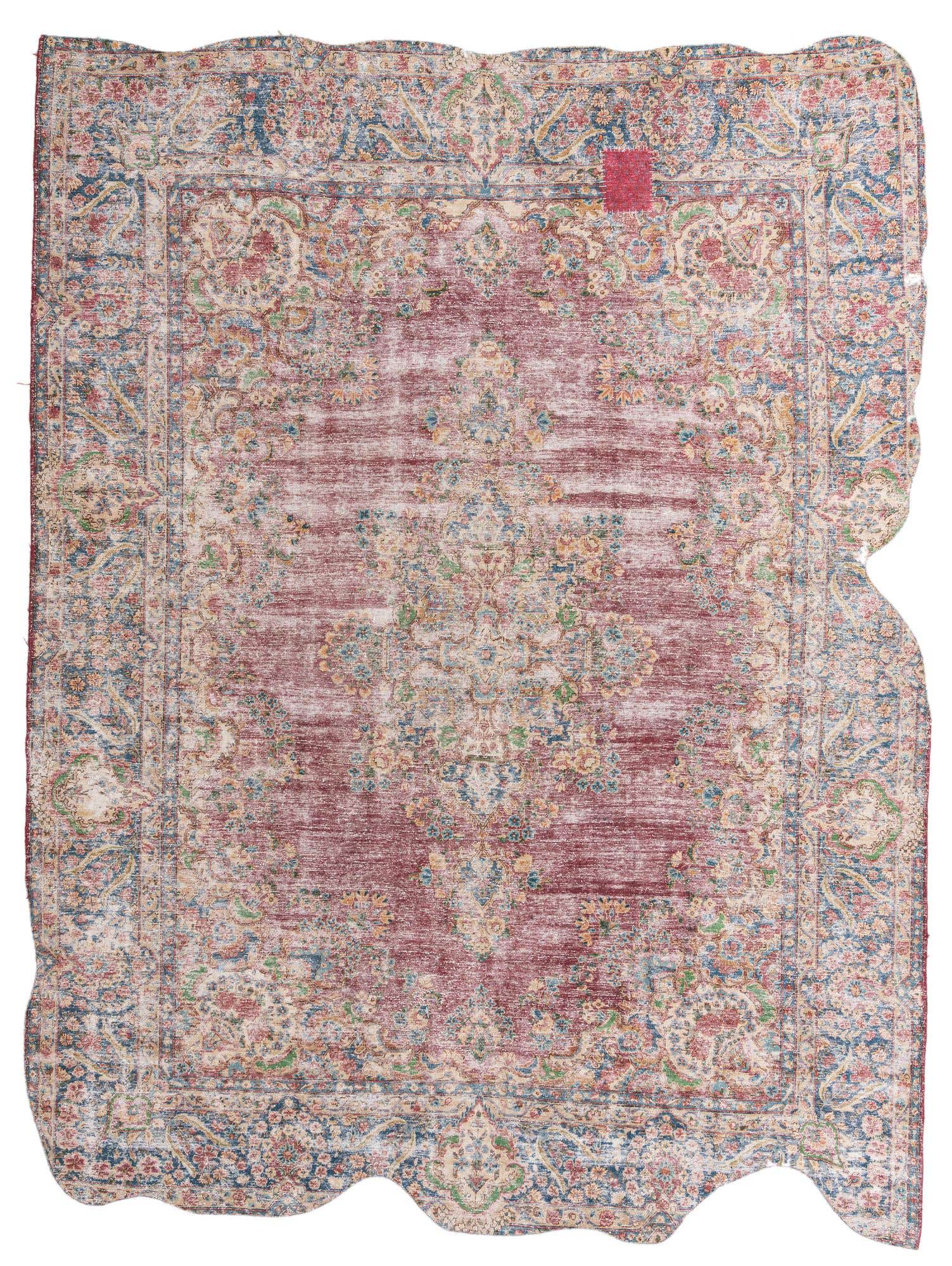 9' 8 x 13' Hand Knotted Ultra Vintage Persian Wool Rug