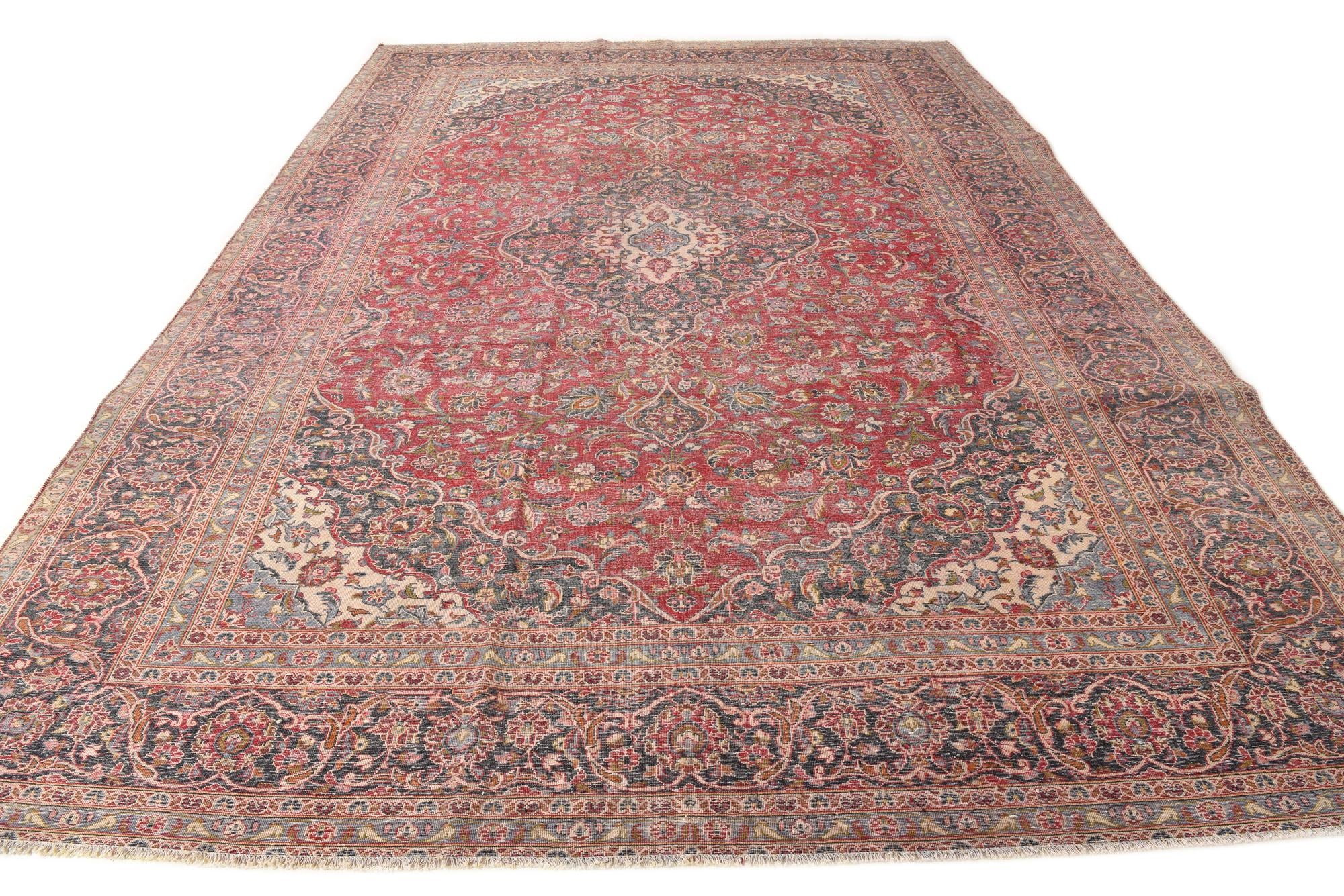 9' 9 x 13' 9 Hand Knotted Ultra Vintage Persian Wool Rug