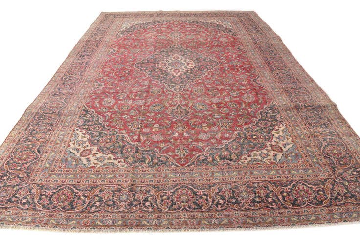 Detail image of 9' 9 x 13' 9 Hand Knotted Ultra Vintage Persian Wool Rug