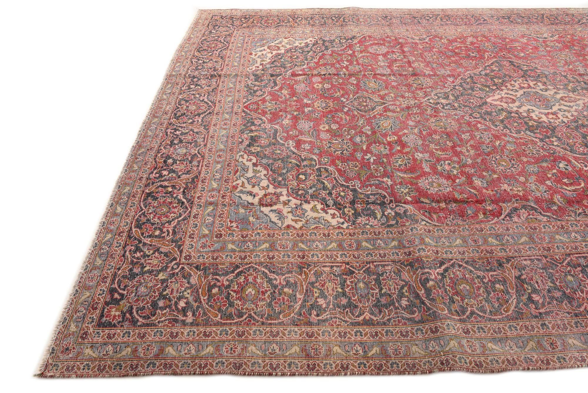 9' 9 x 13' 9 Hand Knotted Ultra Vintage Persian Wool Rug