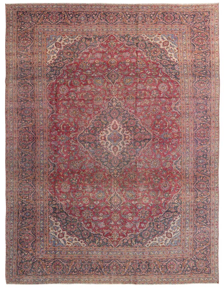 Detail image of 9' 9 x 13' 9 Hand Knotted Ultra Vintage Persian Wool Rug