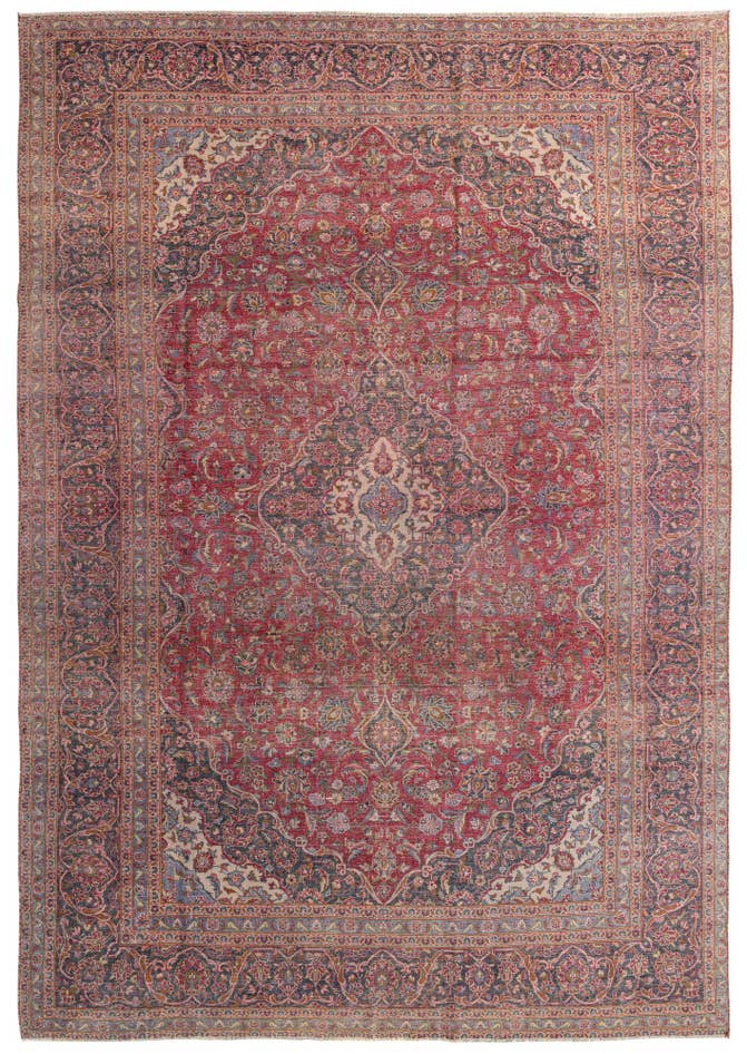 Detail image of 9' 9 x 13' 9 Hand Knotted Ultra Vintage Persian Wool Rug