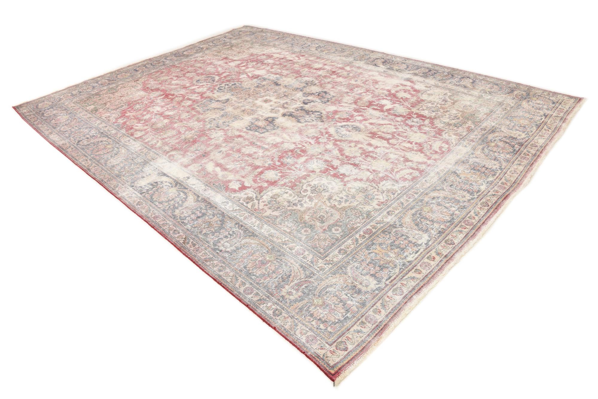 9' 8 x 13' 1 Hand Knotted Ultra Vintage Persian Wool Rug