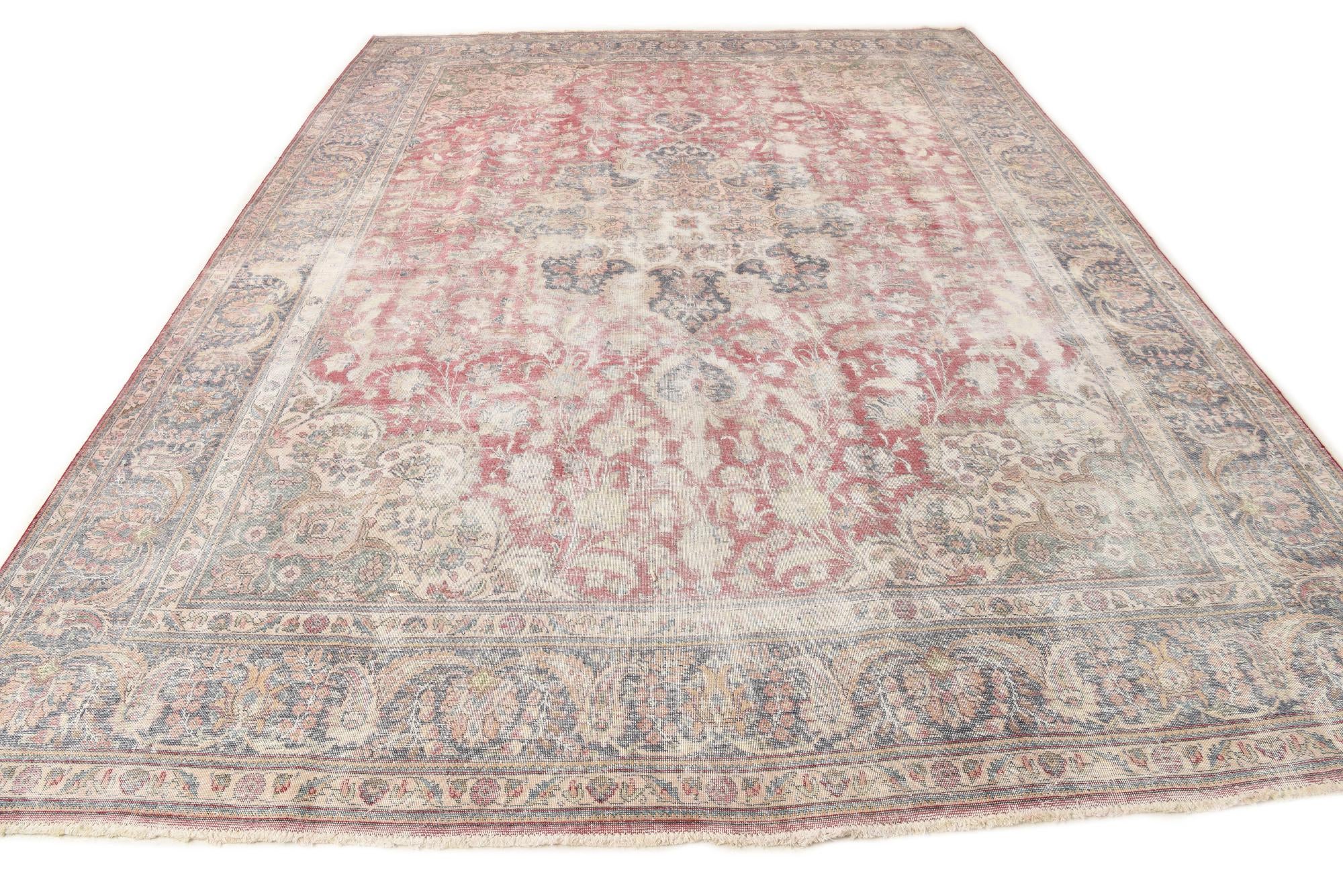 9' 8 x 13' 1 Hand Knotted Ultra Vintage Persian Wool Rug