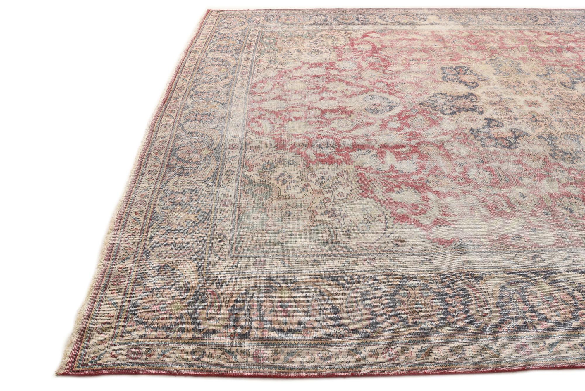 9' 8 x 13' 1 Hand Knotted Ultra Vintage Persian Wool Rug