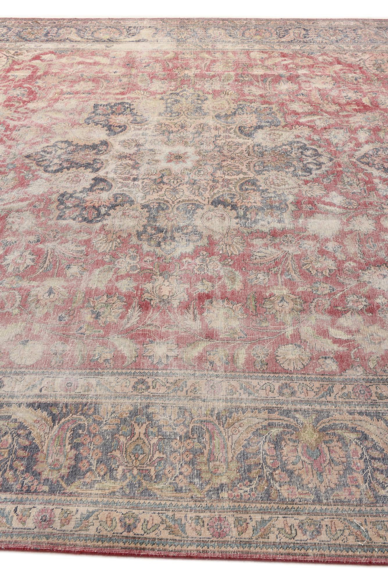 9' 8 x 13' 1 Hand Knotted Ultra Vintage Persian Wool Rug
