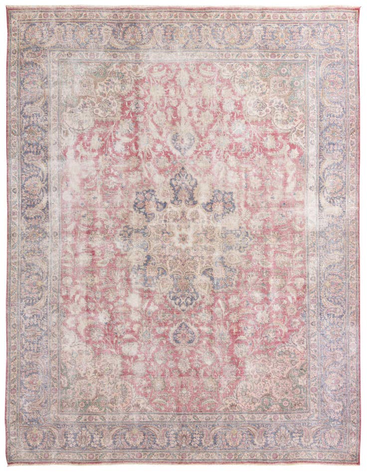 Detail image of 9' 8 x 13' 1 Hand Knotted Ultra Vintage Persian Wool Rug