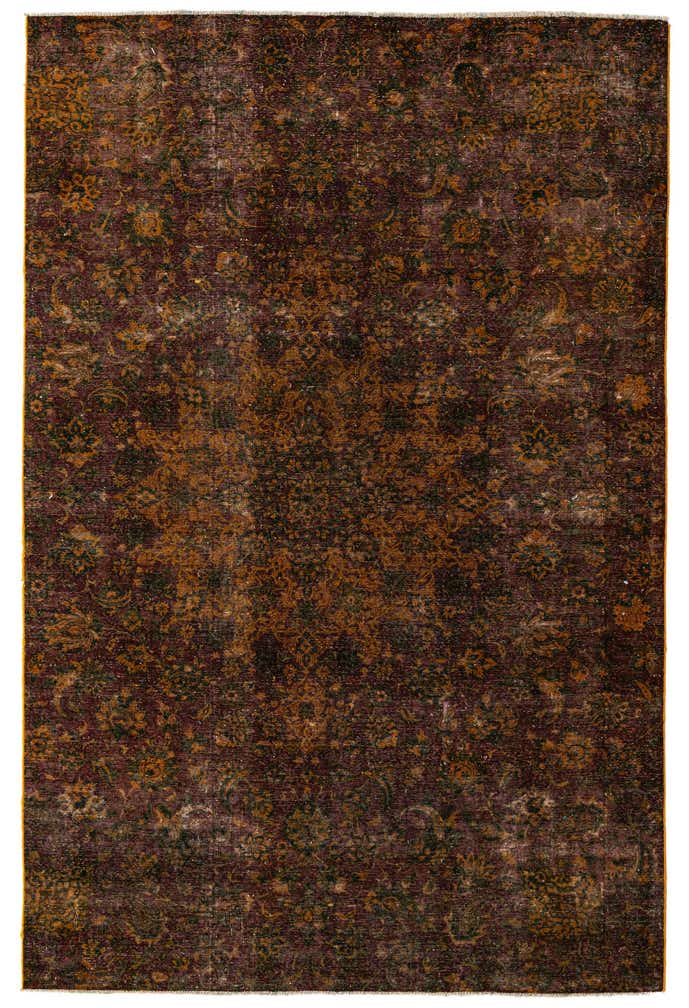 6' 1 x 9' 2 Hand Knotted Ultra Vintage Persian Wool Rug
