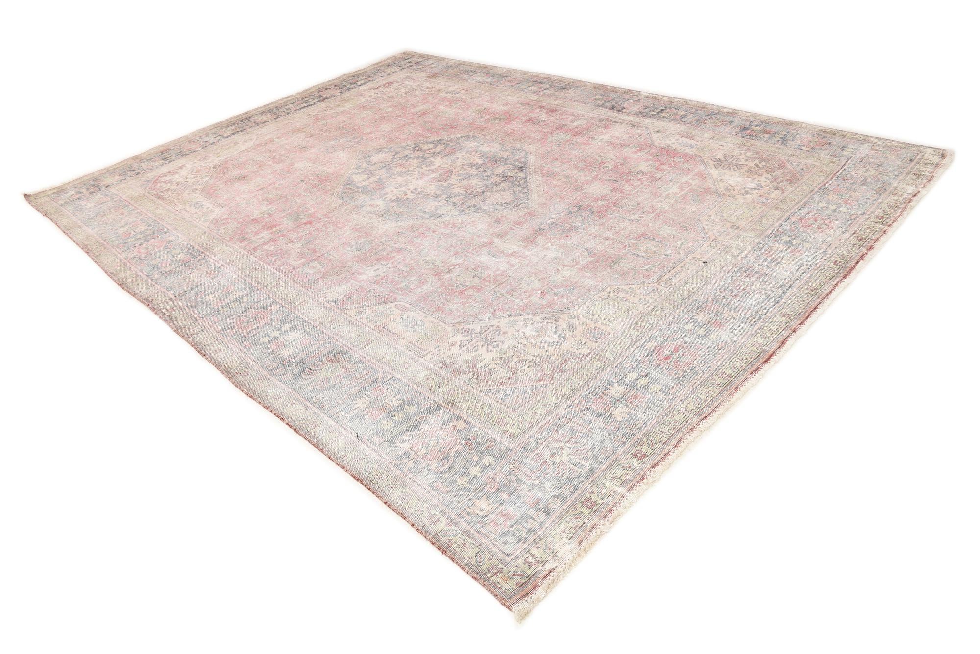 9' 10 x 12' 7 Hand Knotted Ultra Vintage Persian Wool Rug