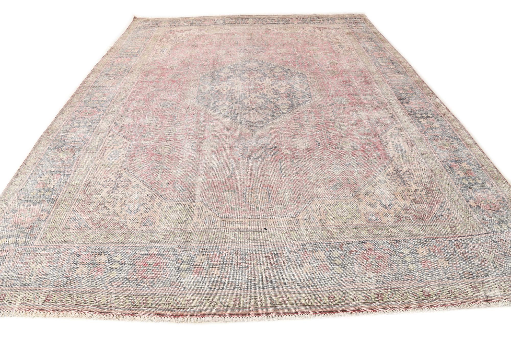 9' 10 x 12' 7 Hand Knotted Ultra Vintage Persian Wool Rug