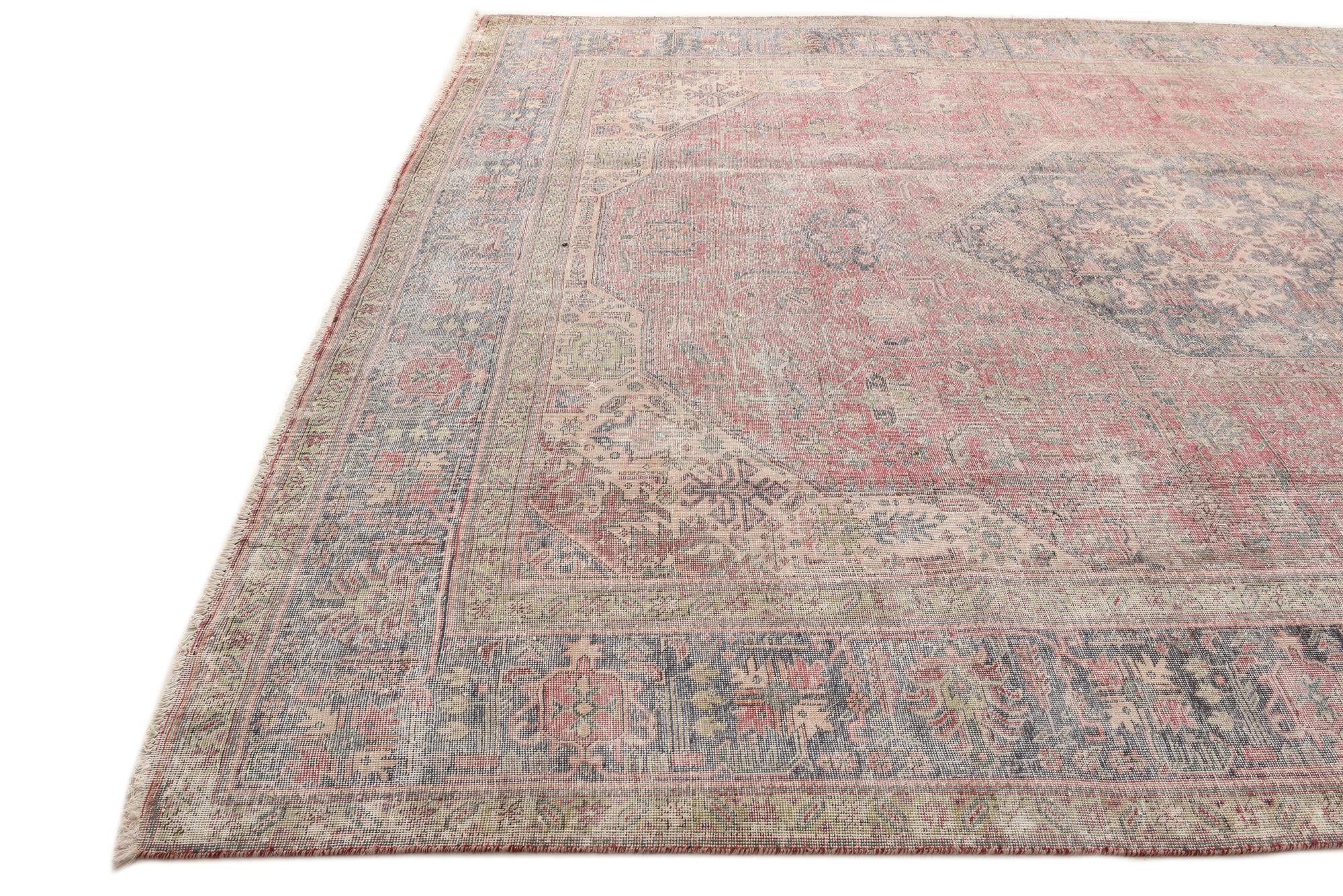 9' 10 x 12' 7 Hand Knotted Ultra Vintage Persian Wool Rug
