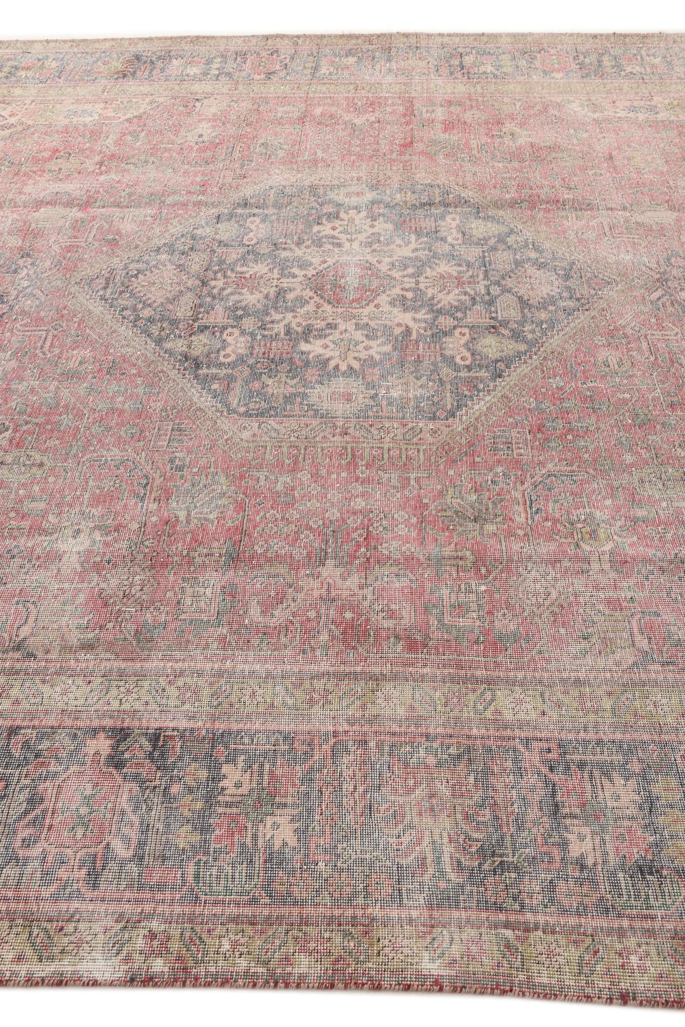 9' 10 x 12' 7 Hand Knotted Ultra Vintage Persian Wool Rug