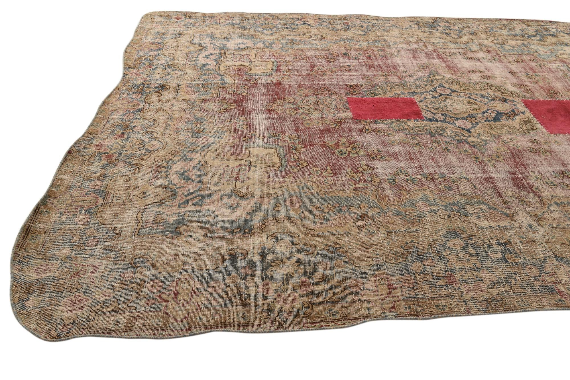 9' 3 x 12' 9 Hand Knotted Ultra Vintage Persian Wool Rug